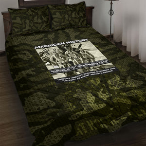 Double V Campaign American History 1942 Quilt Bed Set Military Camouflage Tuskegee Airmen World War II