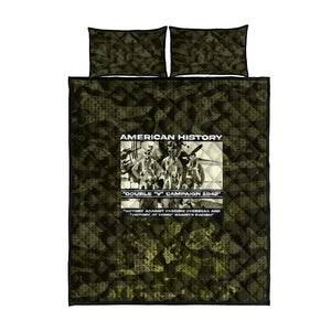 Double V Campaign American History 1942 Quilt Bed Set Military Camouflage Tuskegee Airmen World War II