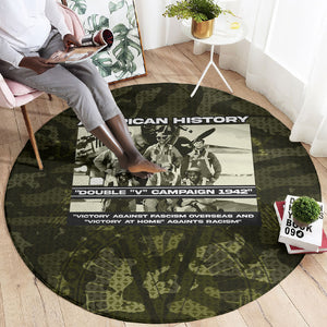 Double V Campaign American History 1942 Round Carpet Military Camouflage Tuskegee Airmen World War II