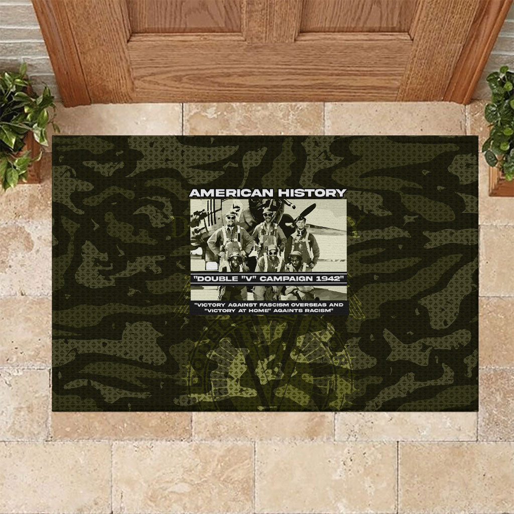 Double V Campaign American History 1942 Rubber Doormat Military Camouflage Tuskegee Airmen World War II