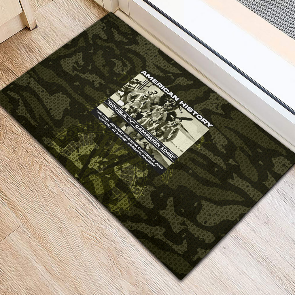 Double V Campaign American History 1942 Rubber Doormat Military Camouflage Tuskegee Airmen World War II