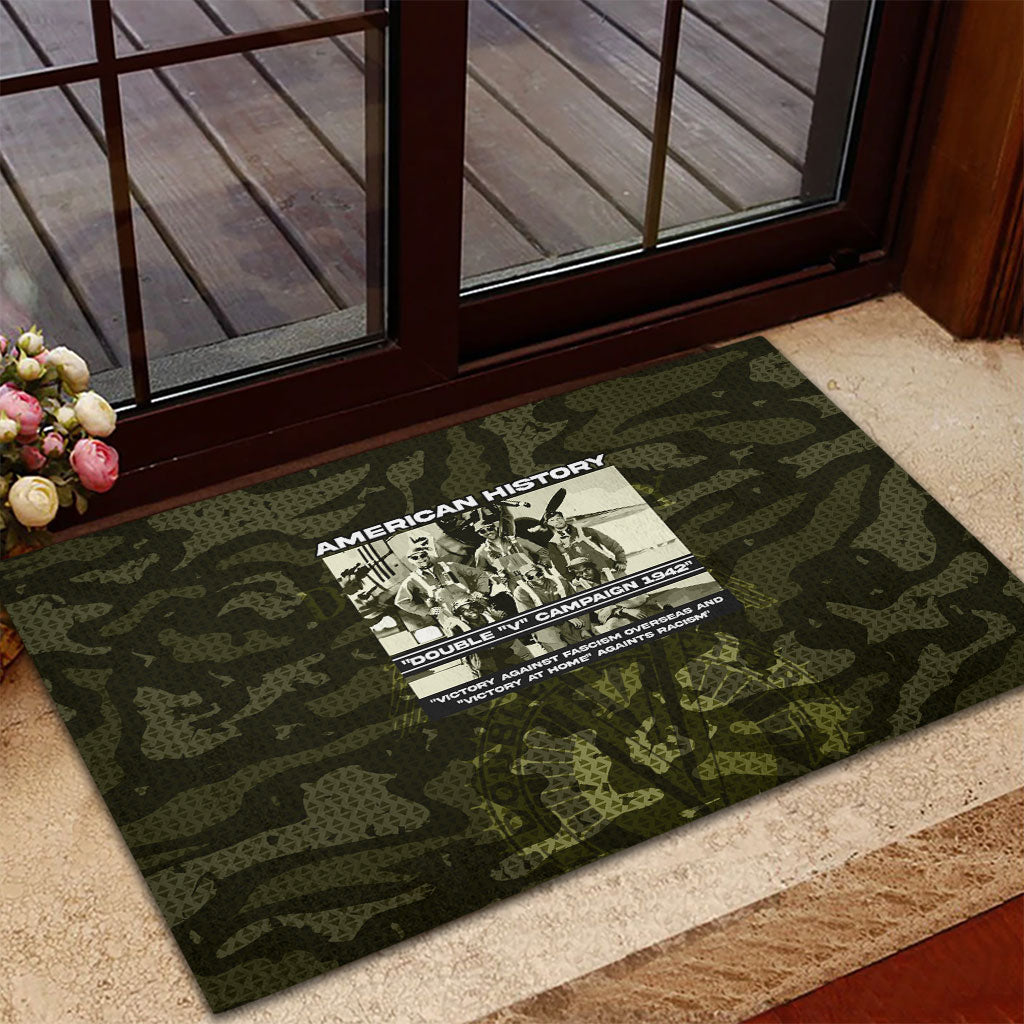 Double V Campaign American History 1942 Rubber Doormat Military Camouflage Tuskegee Airmen World War II