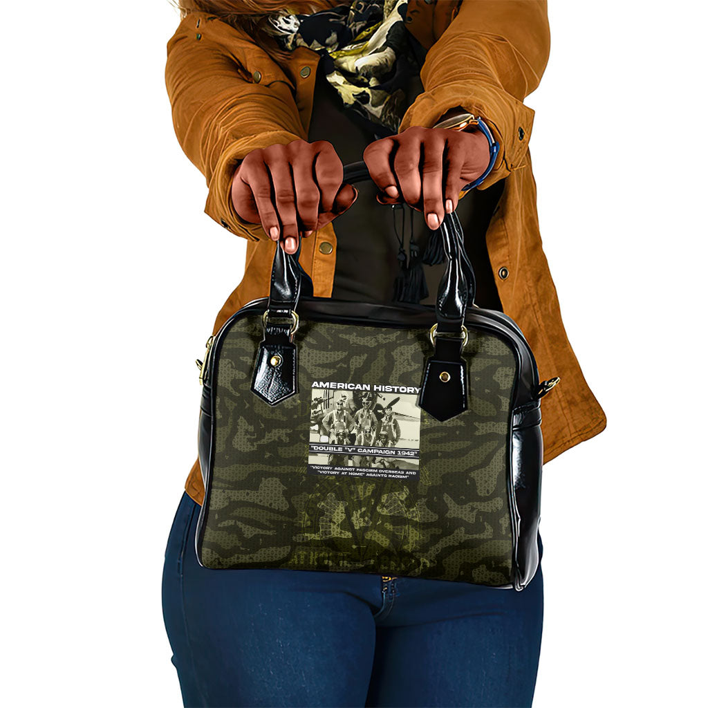 Double V Campaign American History 1942 Shoulder Handbag Military Camouflage Tuskegee Airmen World War II