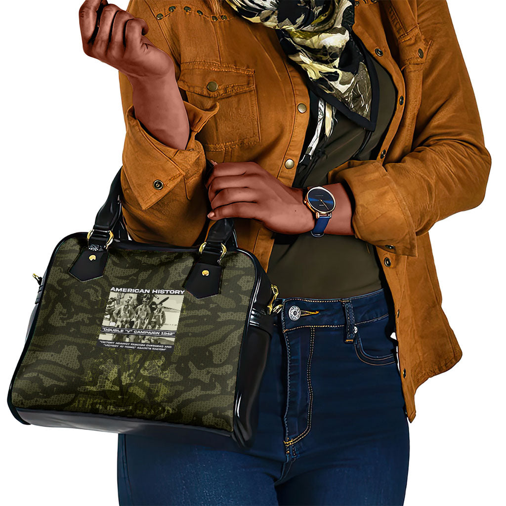 Double V Campaign American History 1942 Shoulder Handbag Military Camouflage Tuskegee Airmen World War II