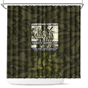 Double V Campaign American History 1942 Shower Curtain Military Camouflage Tuskegee Airmen World War II