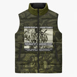 Double V Campaign American History 1942 Sleeveless Puffer Jacket Military Camouflage Tuskegee Airmen World War II