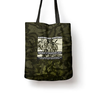 Double V Campaign American History 1942 Tote Bag Military Camouflage Tuskegee Airmen World War II