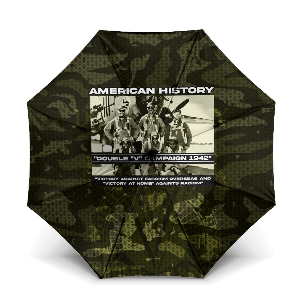 Double V Campaign American History 1942 Umbrella Military Camouflage Tuskegee Airmen World War II