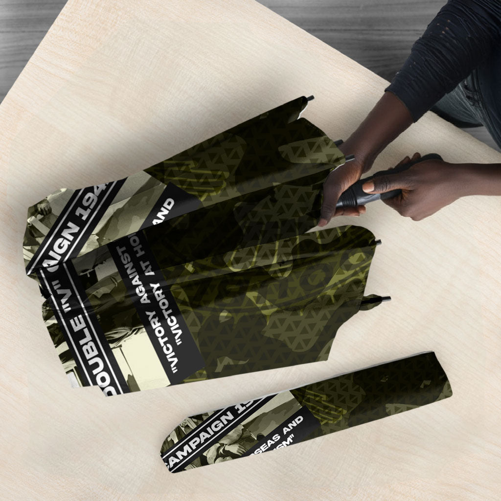 Double V Campaign American History 1942 Umbrella Military Camouflage Tuskegee Airmen World War II