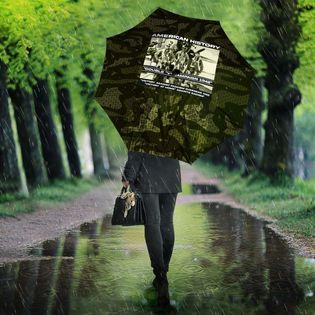 Double V Campaign American History 1942 Umbrella Military Camouflage Tuskegee Airmen World War II
