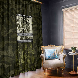 Double V Campaign American History 1942 Window Curtain Military Camouflage Tuskegee Airmen World War II