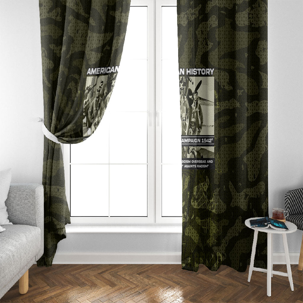 Double V Campaign American History 1942 Window Curtain Military Camouflage Tuskegee Airmen World War II