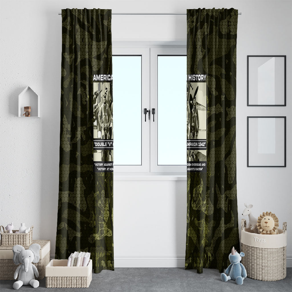 Double V Campaign American History 1942 Window Curtain Military Camouflage Tuskegee Airmen World War II