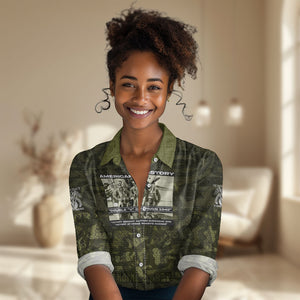 Double V Campaign American History 1942 Women Casual Shirt Military Camouflage Tuskegee Airmen World War II