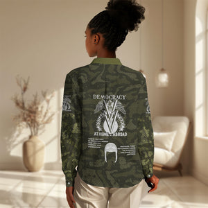 Double V Campaign American History 1942 Women Casual Shirt Military Camouflage Tuskegee Airmen World War II