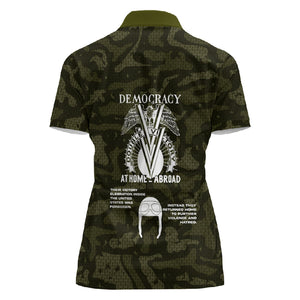 Double V Campaign American History 1942 Women Polo Shirt Military Camouflage Tuskegee Airmen World War II