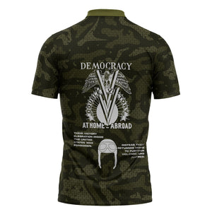 Double V Campaign American History 1942 Zipper Polo Shirt Military Camouflage Tuskegee Airmen World War II