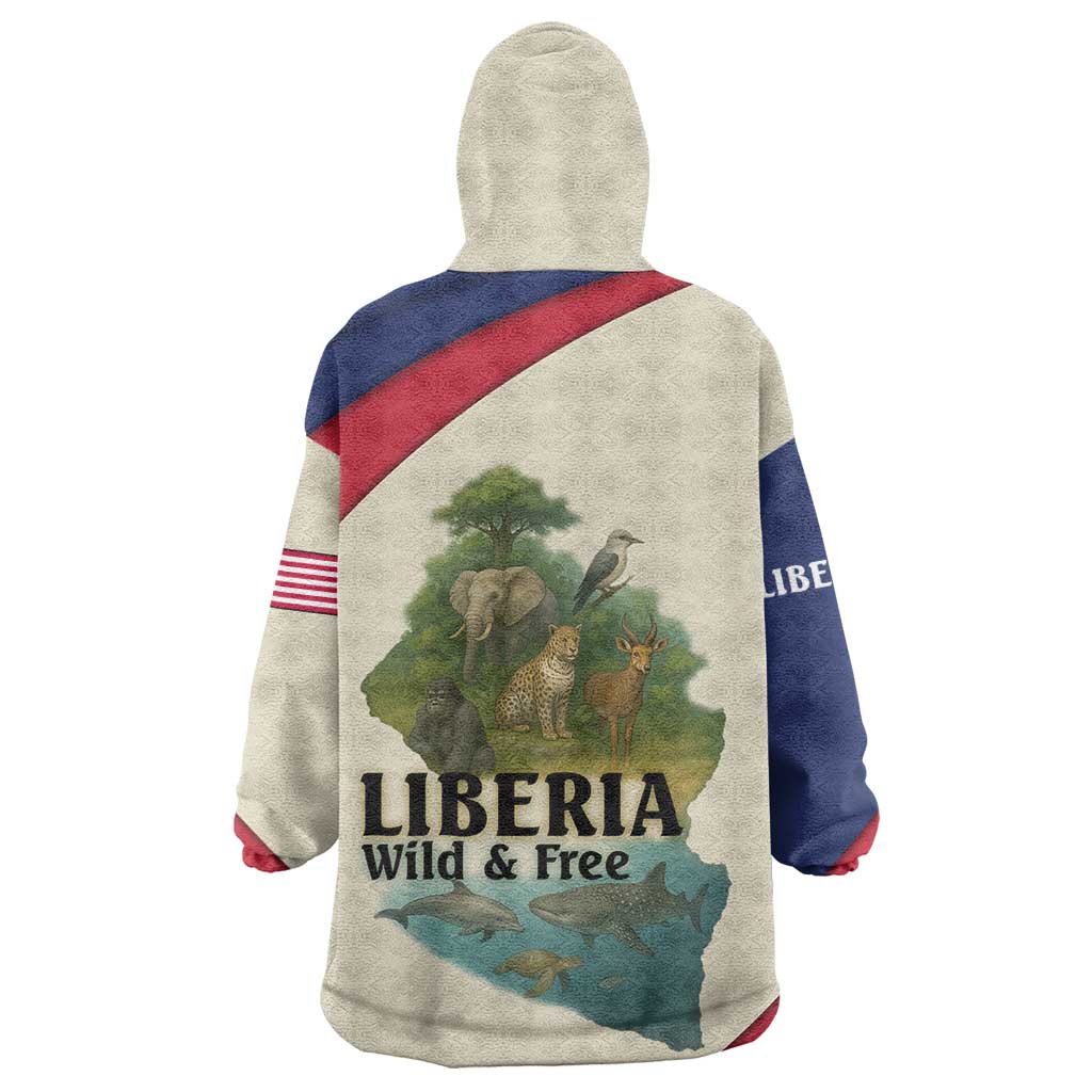 Liberia Wildlife Kid Wearable Blanket Hoodie African Safari and Ocean Marine Life - African Pride