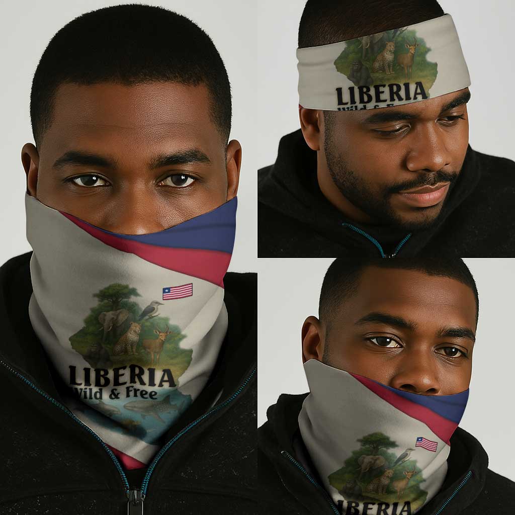 Liberia Wildlife Neck Gaiter African Safari and Ocean Marine Life TS04