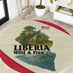 Liberia Wildlife Round Carpet African Safari and Ocean Marine Life - African Pride