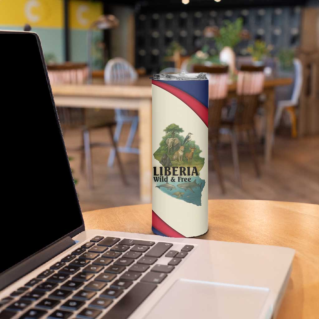 Liberia Wildlife Skinny Tumbler African Safari and Ocean Marine Life - African Pride