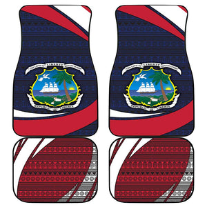 Liberia National Emblem Car Mats Tribal Pattern and Heritage Colors - African Pride
