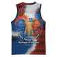 Liberia Elephant Power of Tradition Basketball Jersey Tribal Red Blue Splash TS04