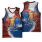 Liberia Elephant Power of Tradition Basketball Jersey Tribal Red Blue Splash TS04