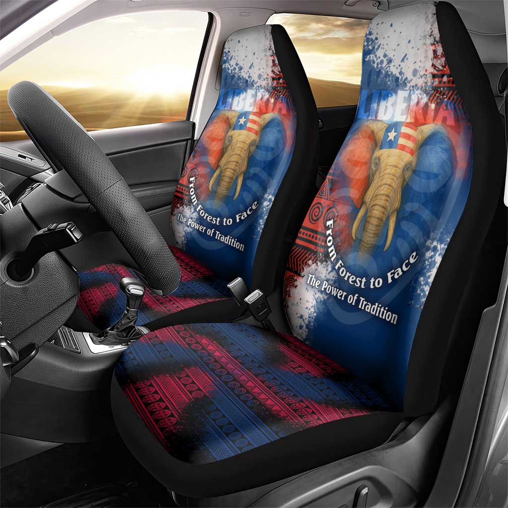 Liberia Elephant Power of Tradition Car Seat Cover Tribal Red Blue Splash - African Pride