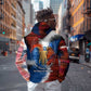 Liberia Elephant Power of Tradition Hoodie Tribal Red Blue Splash - African Pride