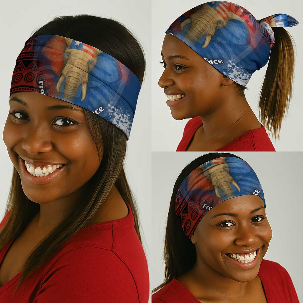 Liberia Elephant Power of Tradition Neck Gaiter Tribal Red Blue Splash TS04