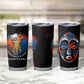 Liberia Elephant Power of Tradition Tumbler Cup Tribal Red Blue Splash - African Pride