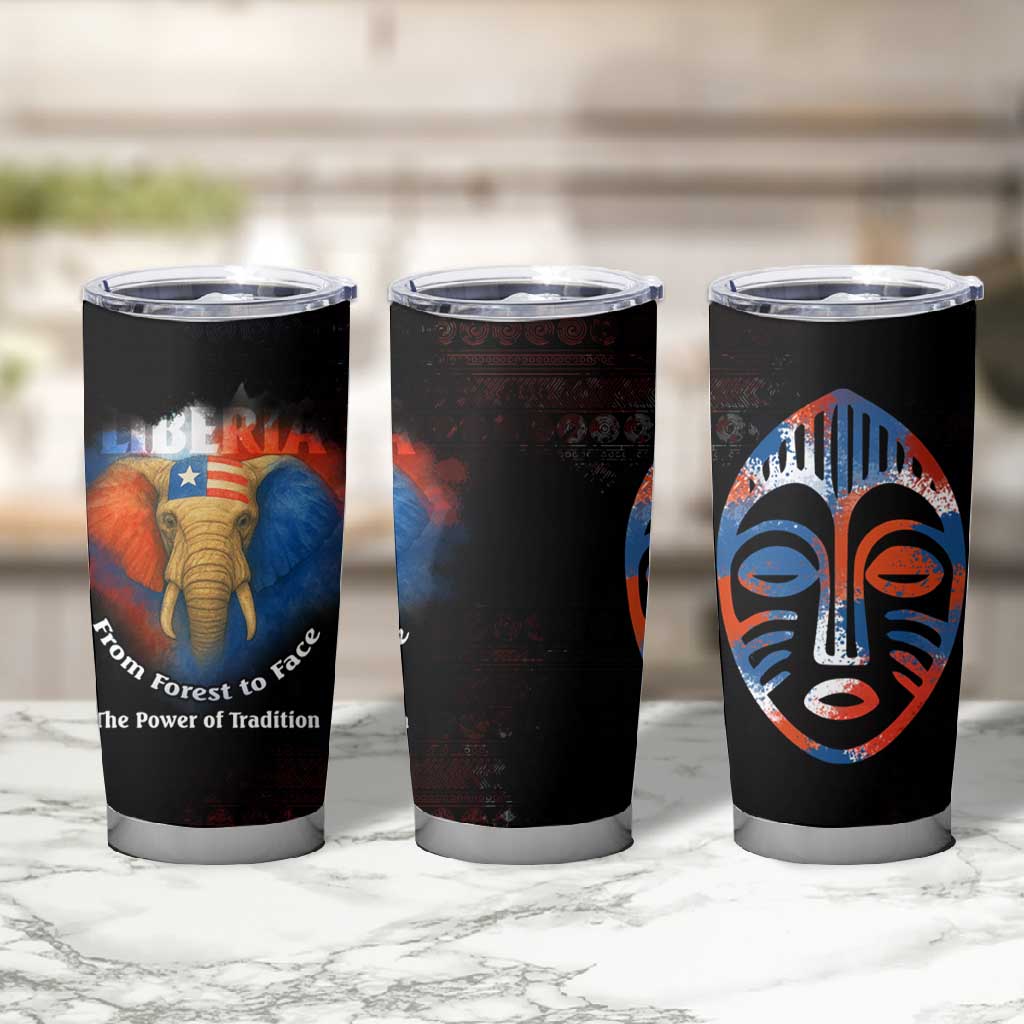 Liberia Elephant Power of Tradition Tumbler Cup Tribal Red Blue Splash - African Pride