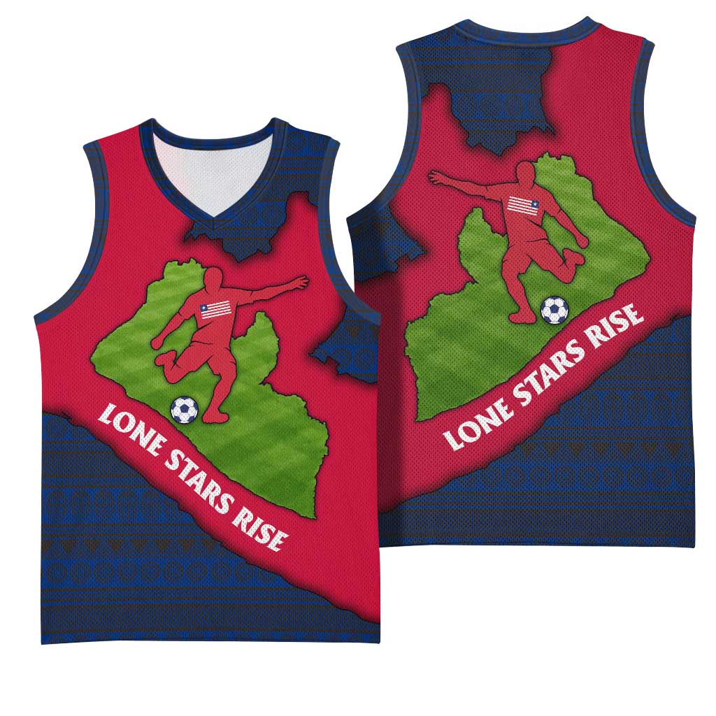 Liberia Lone Stars Rise Football Basketball Jersey Map Graphic and National Flag TS04