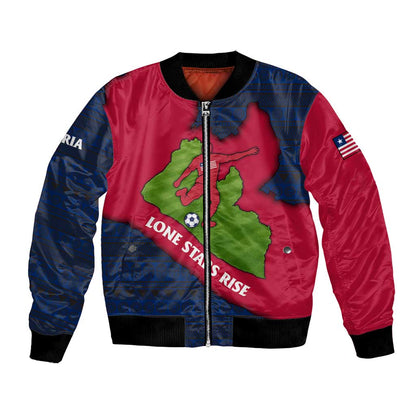 Liberia Lone Stars Rise Football Bomber Jacket Map Graphic and National Flag - African Pride