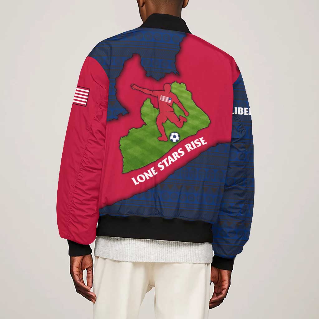 Liberia Lone Stars Rise Football Bomber Jacket Map Graphic and National Flag - African Pride
