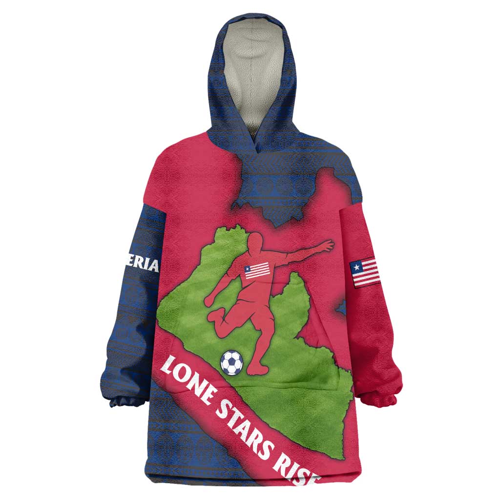Liberia Lone Stars Rise Football Kid Wearable Blanket Hoodie Map Graphic and National Flag - African Pride
