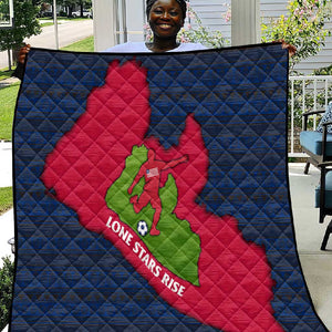 Liberia Lone Stars Rise Football Quilt Map Graphic and National Flag - African Pride