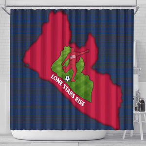 Liberia Lone Stars Rise Football Shower Curtain Map Graphic and National Flag - African Pride