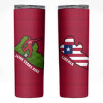 Liberia Lone Stars Rise Football Skinny Tumbler Map Graphic and National Flag - African Pride