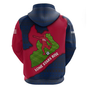 Liberia Lone Stars Rise Football Zip Hoodie Map Graphic and National Flag - African Pride