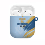 Prince Hall Freemasonry AirPods Case Vintage Brush Stroke Masonic Blue Gold Graphic