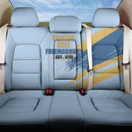Prince Hall Freemasonry Back Car Seat Cover Vintage Brush Stroke Masonic Blue Gold Graphic