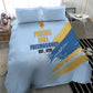 Prince Hall Freemasonry Bedding Set Vintage Brush Stroke Masonic Blue Gold Graphic