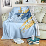 Prince Hall Freemasonry Blanket Vintage Brush Stroke Masonic Blue Gold Graphic