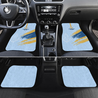 Prince Hall Freemasonry Car Mats Vintage Brush Stroke Masonic Blue Gold Graphic