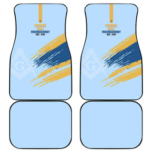 Prince Hall Freemasonry Car Mats Vintage Brush Stroke Masonic Blue Gold Graphic