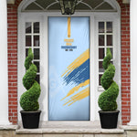 Prince Hall Freemasonry Door Cover Vintage Brush Stroke Masonic Blue Gold Graphic
