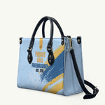 Prince Hall Freemasonry Leather Bag Vintage Brush Stroke Masonic Blue Gold Graphic