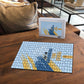 Prince Hall Freemasonry Puzzle Vintage Brush Stroke Masonic Blue Gold Graphic